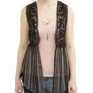 3/$11 Striped Lace Crochet Vest